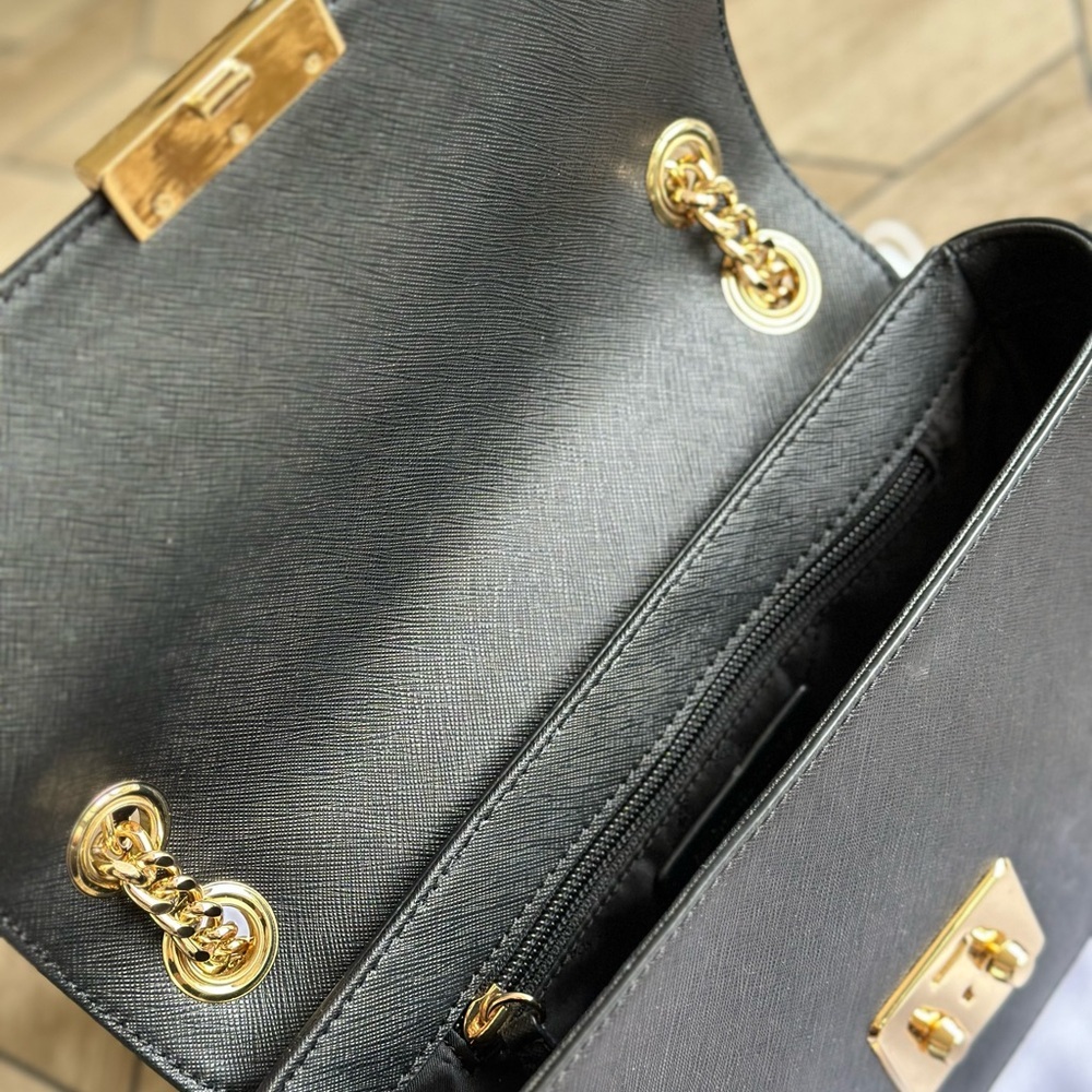 Michael Kors Black Crossbody Bag with Gold Chain - Picture 10 of 16